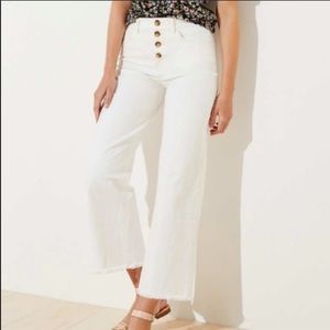 LOFT High Waist Wide Leg Crop jeans Size 30